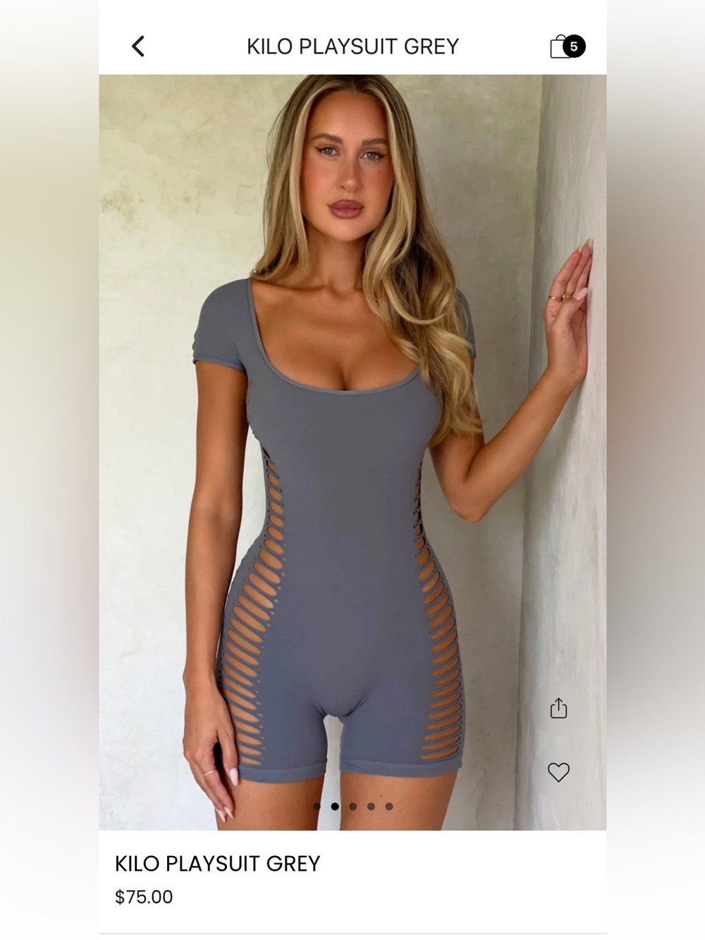 Kilo Playsuit Jumpsuit in Gray